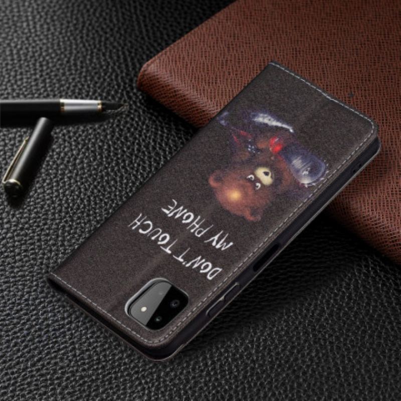 Capa De Celular Para Samsung Galaxy A22 5G Flip Urso Perigoso