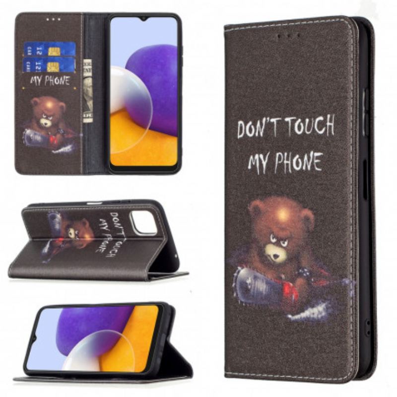 Capa De Celular Para Samsung Galaxy A22 5G Flip Urso Perigoso