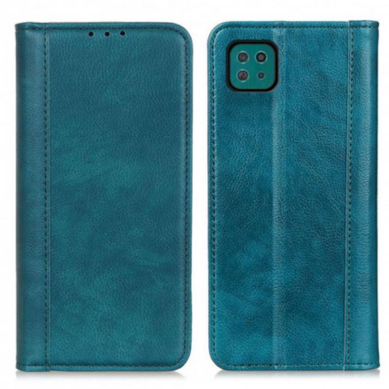 Capa De Celular Para Samsung Galaxy A22 5G Flip Versão Couro Rachado Lichia