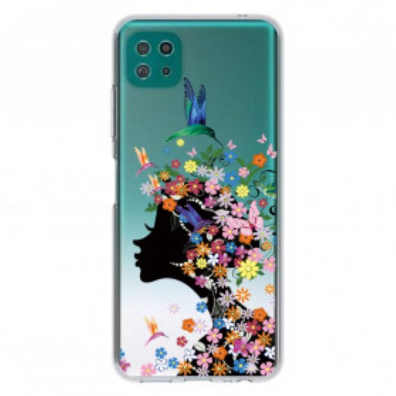 Capa De Celular Para Samsung Galaxy A22 5G Linda Cabeça De Flor