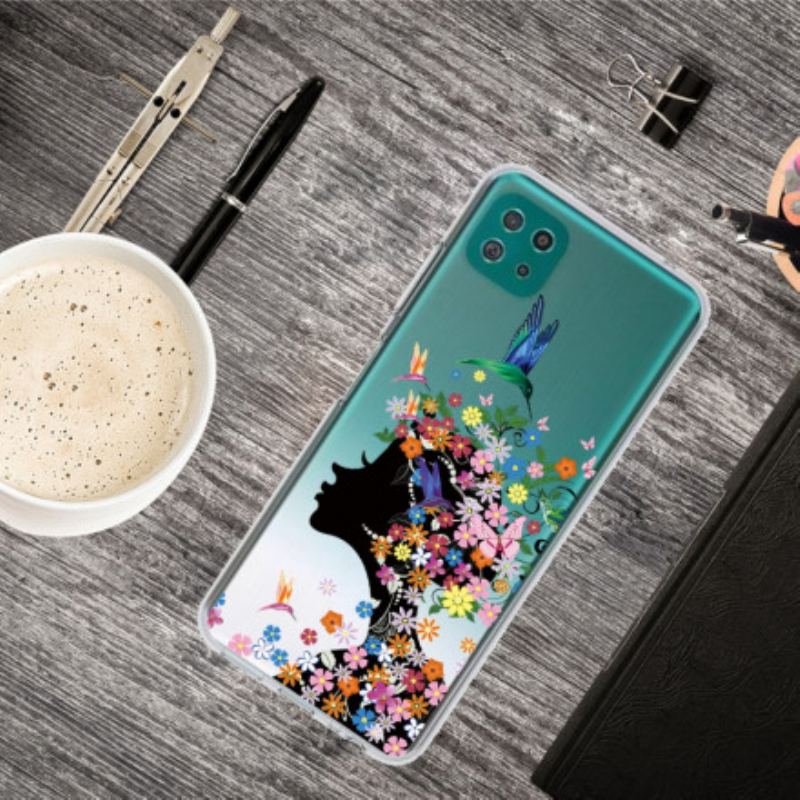 Capa De Celular Para Samsung Galaxy A22 5G Linda Cabeça De Flor