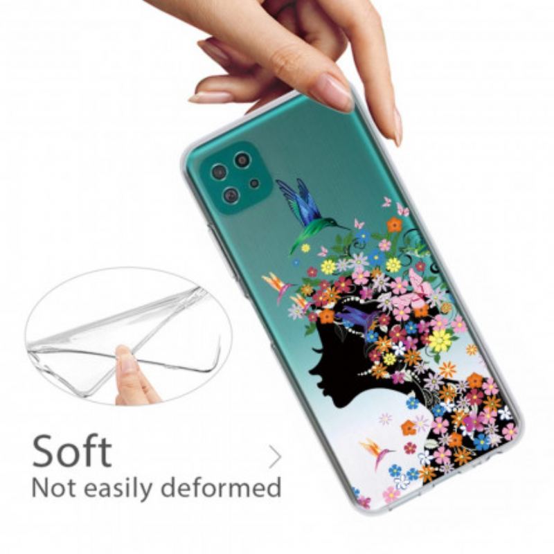 Capa De Celular Para Samsung Galaxy A22 5G Linda Cabeça De Flor