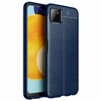 Capa De Celular Para Samsung Galaxy A22 5G Linha Dupla Efeito Couro Litchi