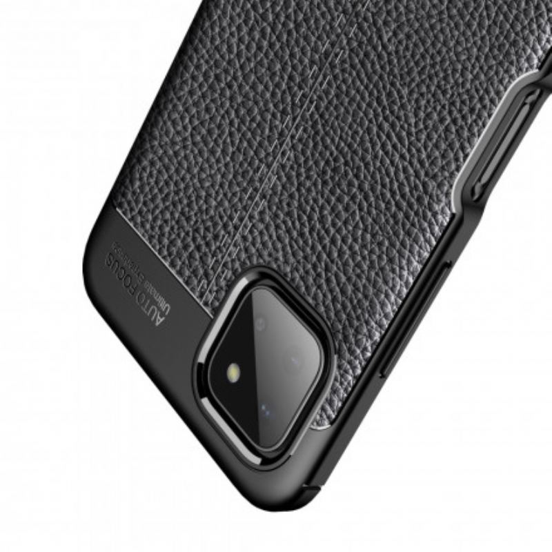 Capa De Celular Para Samsung Galaxy A22 5G Linha Dupla Efeito Couro Litchi