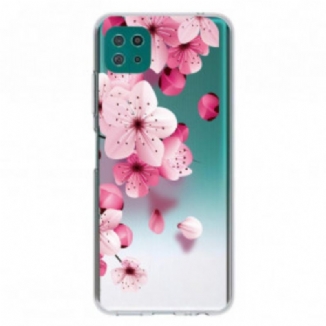 Capa De Celular Para Samsung Galaxy A22 5G Pequenas Flores Cor De Rosa