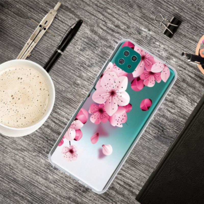 Capa De Celular Para Samsung Galaxy A22 5G Pequenas Flores Cor De Rosa