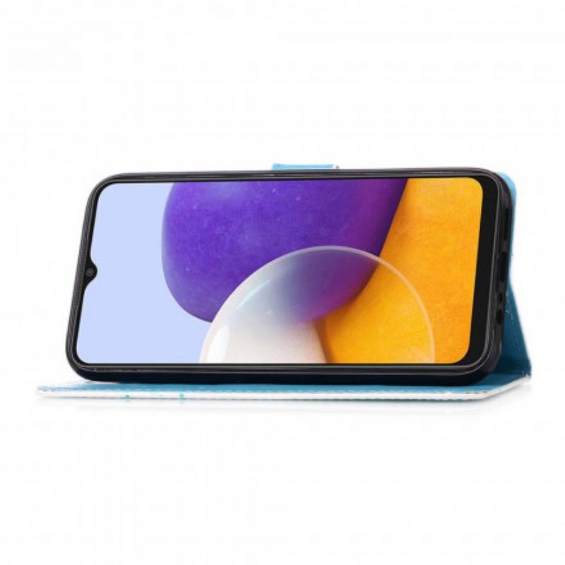 Capa De Couro Para Samsung Galaxy A22 5G Ama A Onda