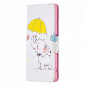 Capa De Couro Para Samsung Galaxy A22 5G Elefante Bébé