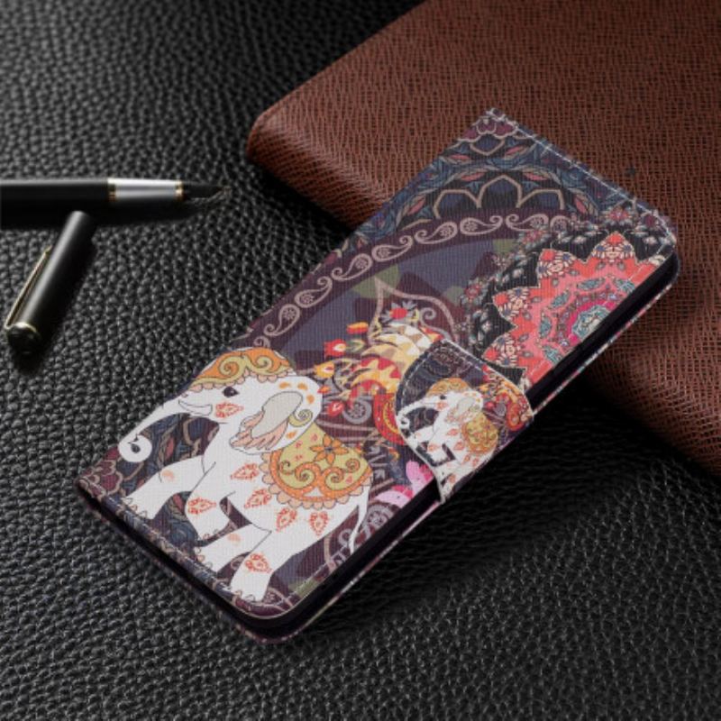 Capa De Couro Para Samsung Galaxy A22 5G Elefante Indiano