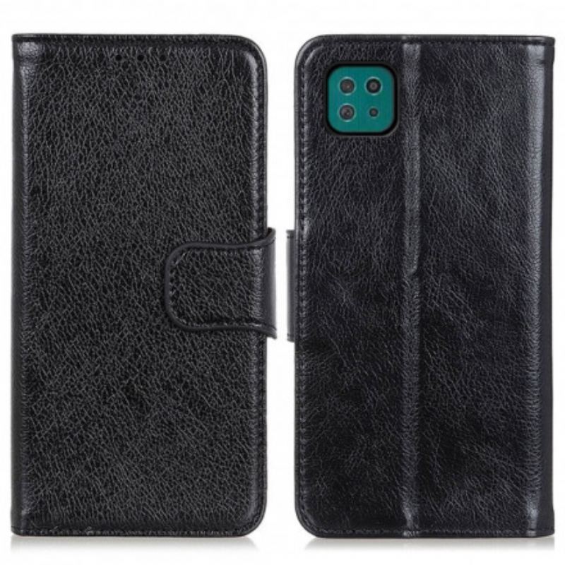 Capa De Couro Para Samsung Galaxy A22 5G Couro Napa Rachado