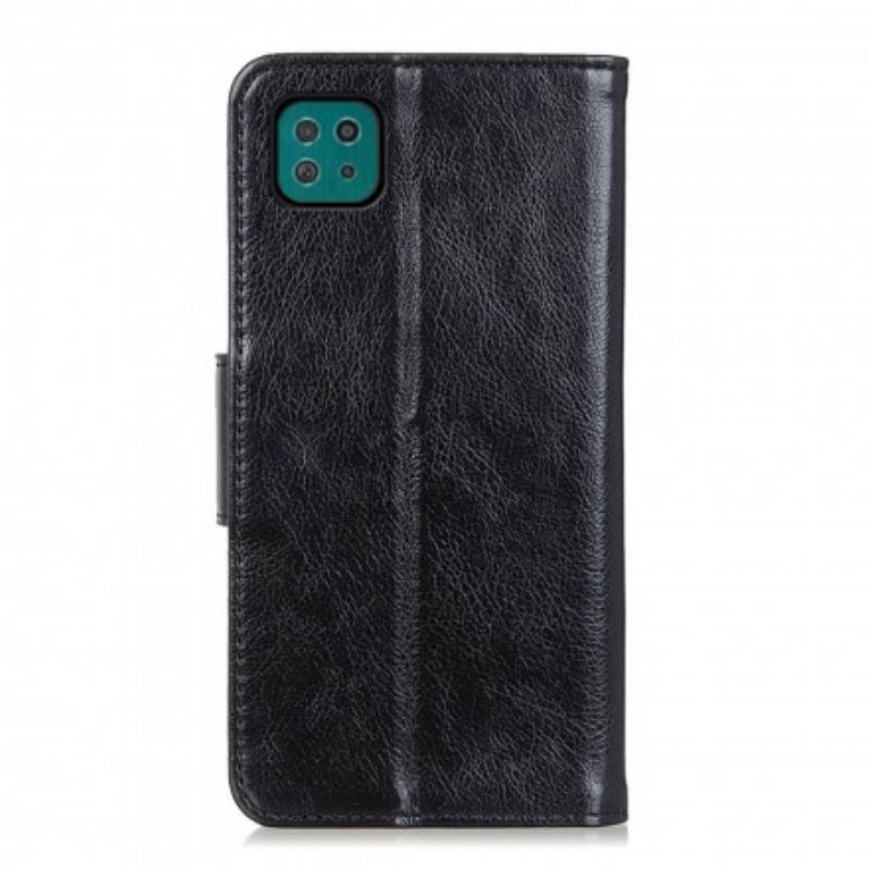 Capa De Couro Para Samsung Galaxy A22 5G Couro Napa Rachado