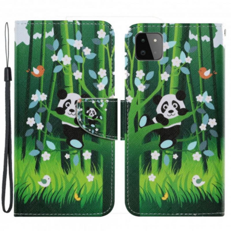 Capa Em Pele Para Samsung Galaxy A22 5G Caminhada Do Panda