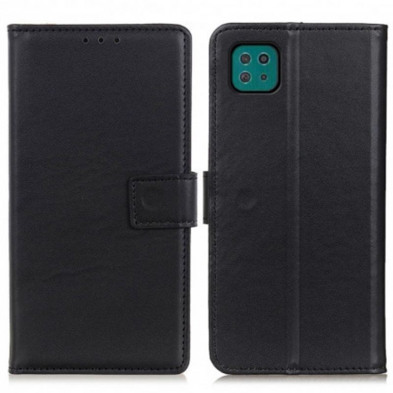 Capa Em Pele Para Samsung Galaxy A22 5G Couro Sintético Liso