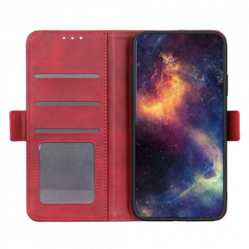 Capa Em Pele Para Samsung Galaxy A22 5G Flip Aba Dupla