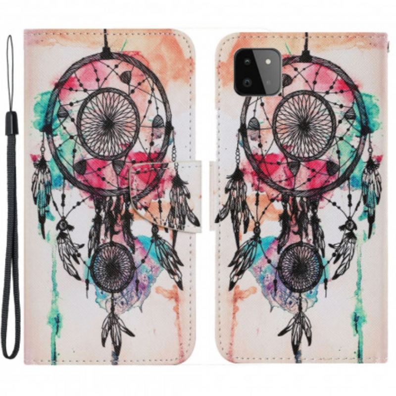 Capa Flip Para Samsung Galaxy A22 5G Aquarela Apanhador De Sonhos