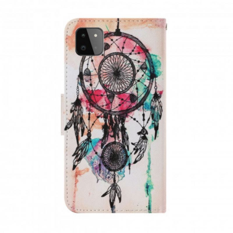 Capa Flip Para Samsung Galaxy A22 5G Aquarela Apanhador De Sonhos