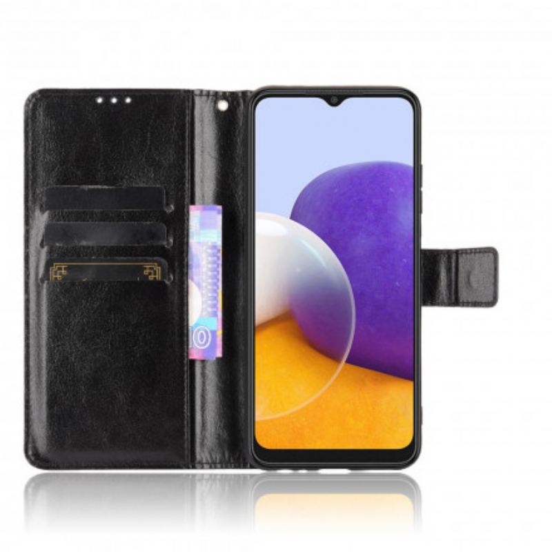 Capa Flip Para Samsung Galaxy A22 5G Couro Falso Chamativo