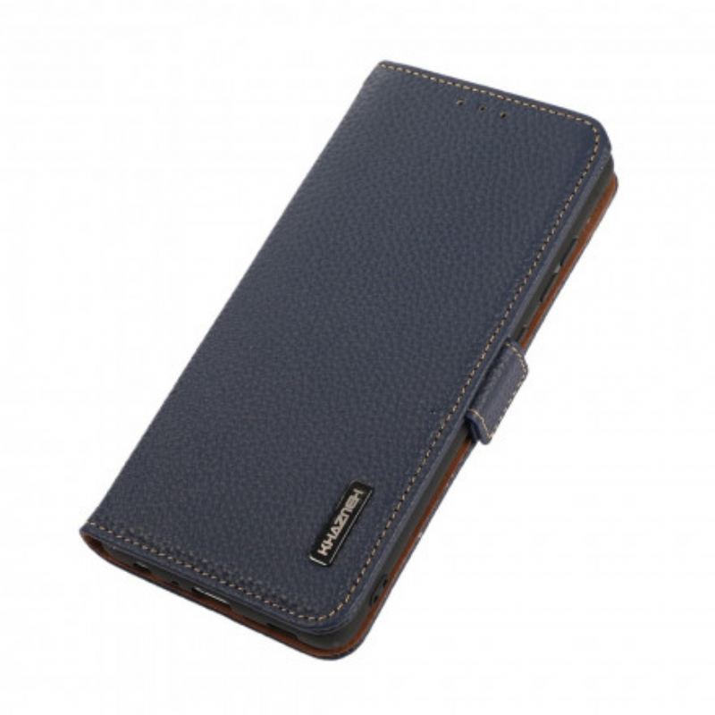 Capa Flip Para Samsung Galaxy A22 5G Couro De Lichia Khazneh Rfid