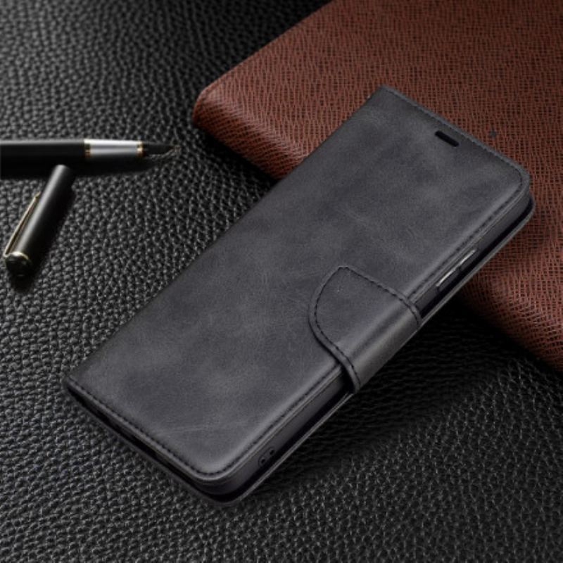 Capa Flip Para Samsung Galaxy A22 5G De Couro Retalho Liso Oblíquo