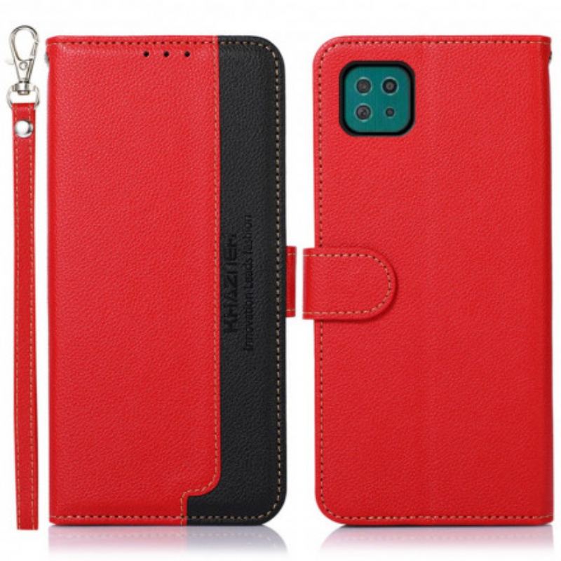 Capa Flip Para Samsung Galaxy A22 5G Estilo Lichia Rfid Khazneh