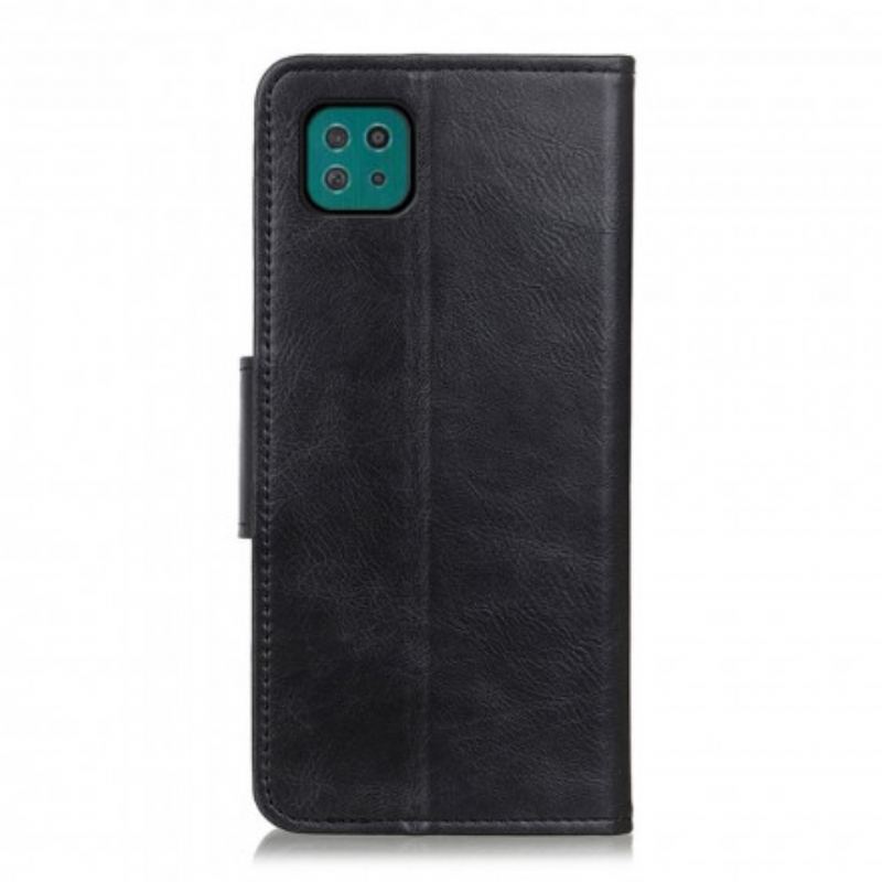 Capa Flip Para Samsung Galaxy A22 5G Fecho Reversível Efeito Couro