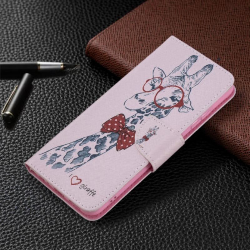 Capa Flip Para Samsung Galaxy A22 5G Girafa Inteligente