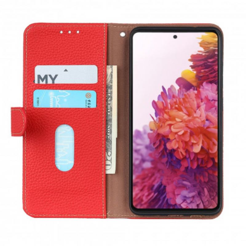 Capa Flip Para Samsung Galaxy A22 5G Khazneh Lichia Couro