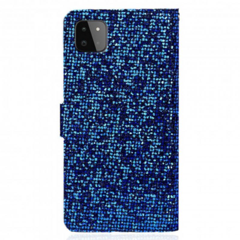 Capa Flip Para Samsung Galaxy A22 5G Lantejoulas Design S