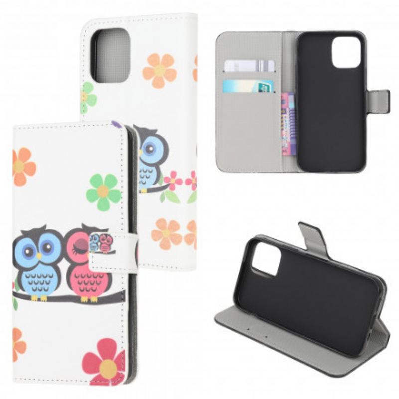 Capa Flip Para Samsung Galaxy A22 5G Par De Corujas