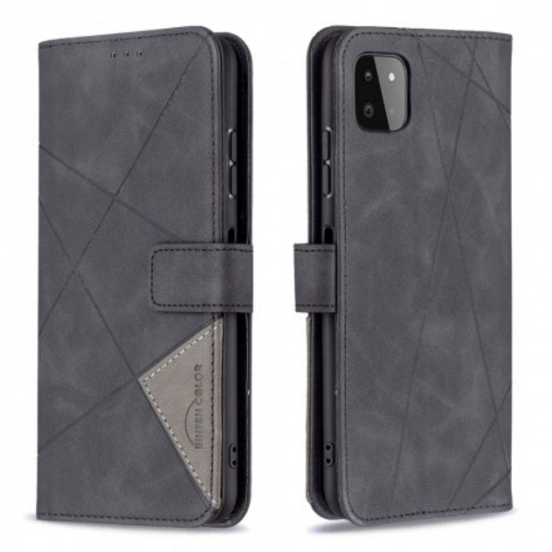 Capa Flip Para Samsung Galaxy A22 5G Triângulos De Cores Binfen