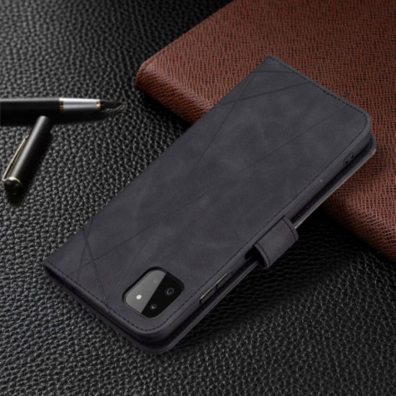 Capa Flip Para Samsung Galaxy A22 5G Triângulos De Cores Binfen