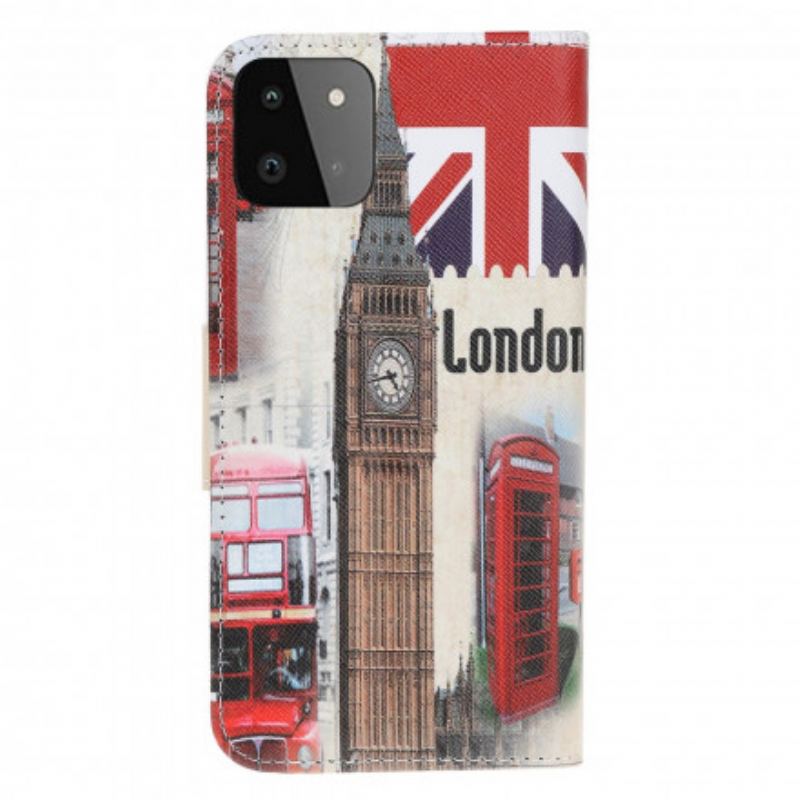 Capa Flip Para Samsung Galaxy A22 5G Vida Em Londres