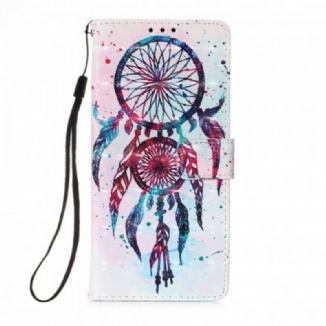 Capa Folio Para Samsung Galaxy A22 5G Apanhador De Sonhos Aquarela