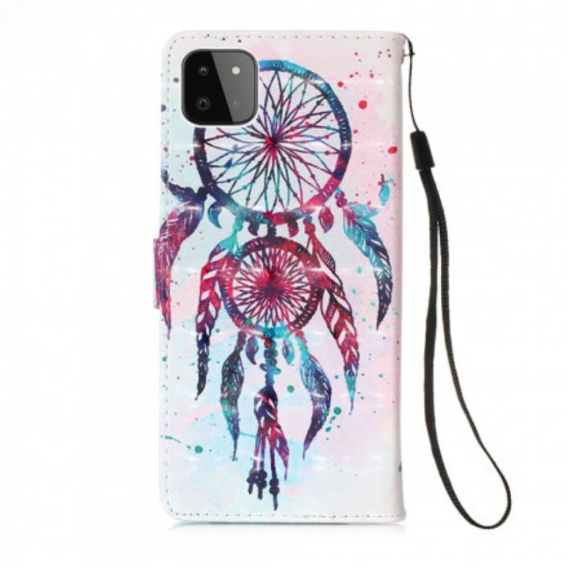 Capa Folio Para Samsung Galaxy A22 5G Apanhador De Sonhos Aquarela