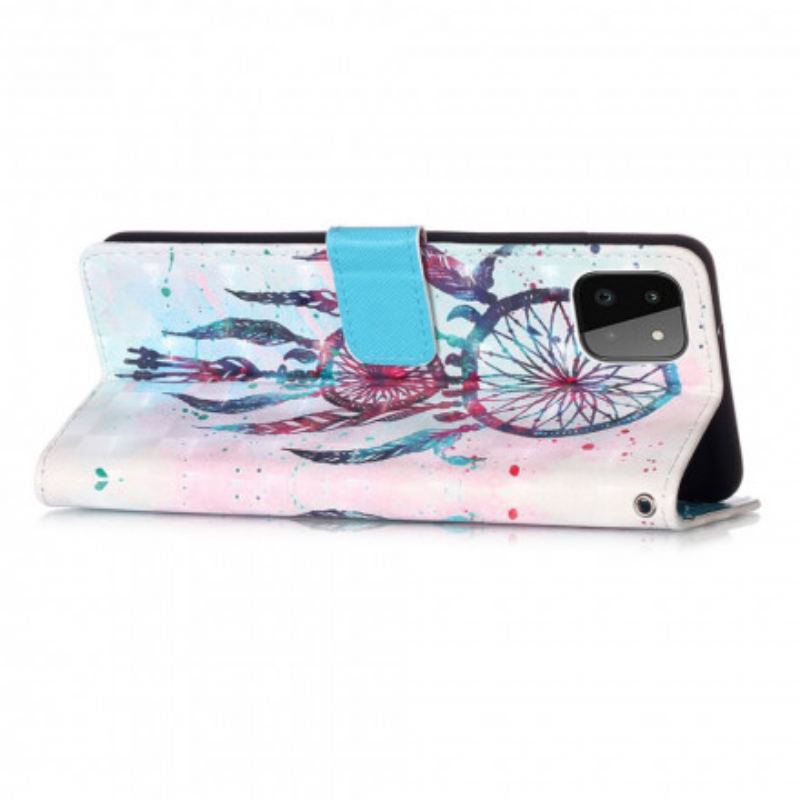 Capa Folio Para Samsung Galaxy A22 5G Apanhador De Sonhos Aquarela