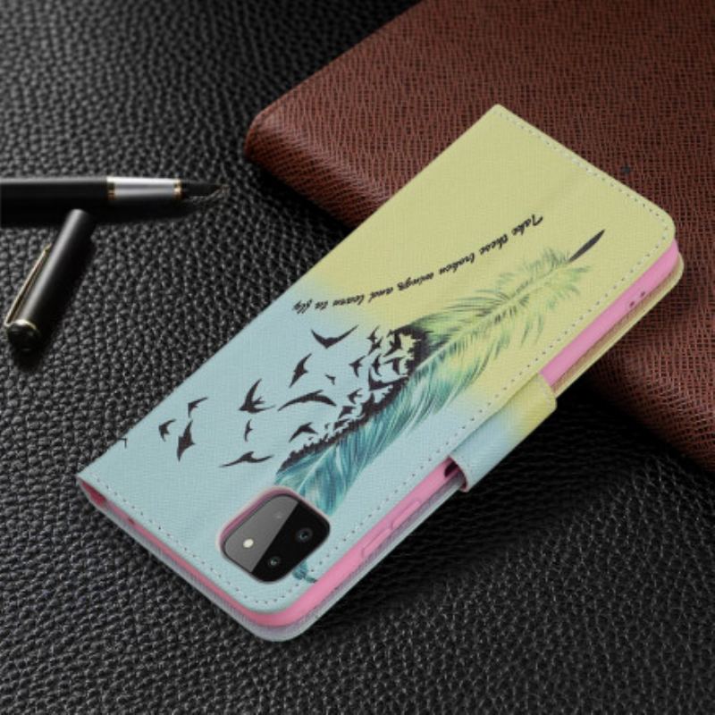 Capa Folio Para Samsung Galaxy A22 5G Aprender A Voar