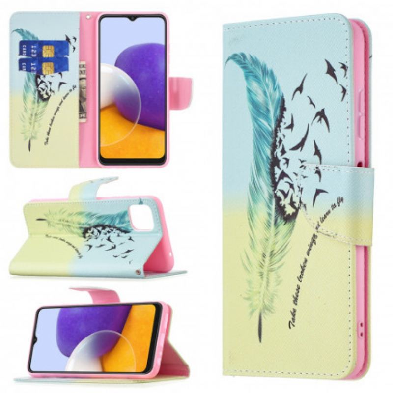 Capa Folio Para Samsung Galaxy A22 5G Aprender A Voar