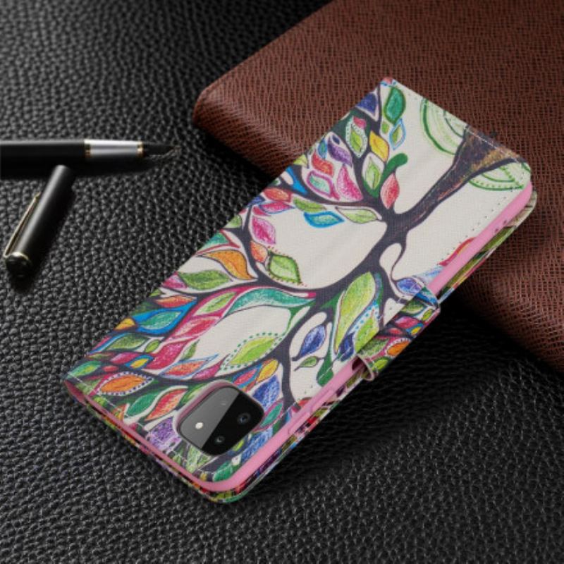 Capa Folio Para Samsung Galaxy A22 5G Árvore Colorida