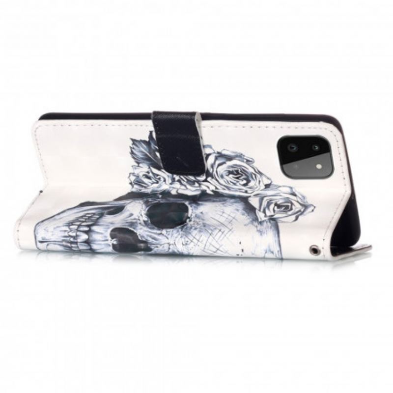 Capa Folio Para Samsung Galaxy A22 5G Caveira Florida