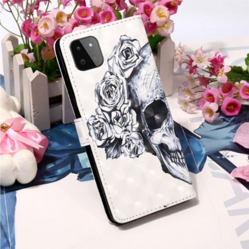 Capa Folio Para Samsung Galaxy A22 5G Caveira Florida