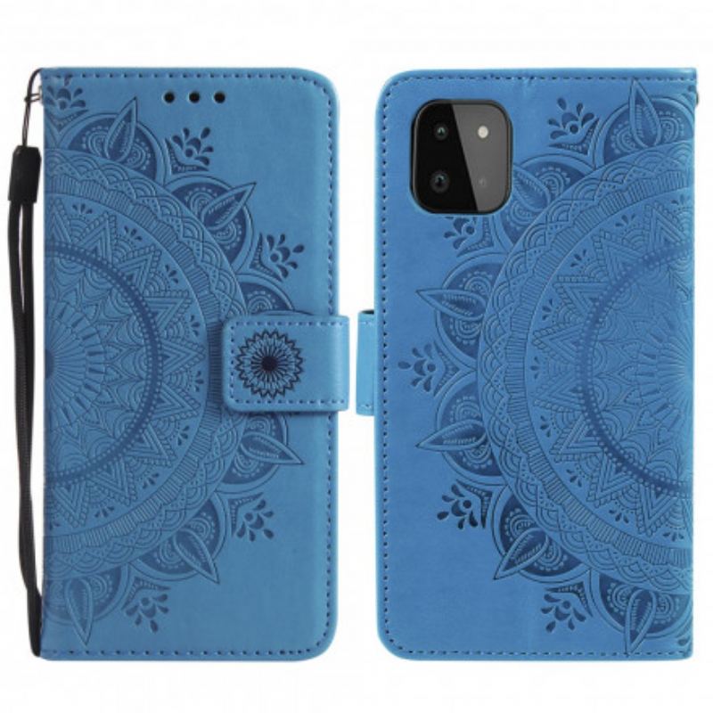 Capa Folio Para Samsung Galaxy A22 5G Mandala Do Sol