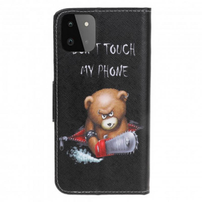 Capa Folio Para Samsung Galaxy A22 5G Urso Perigoso