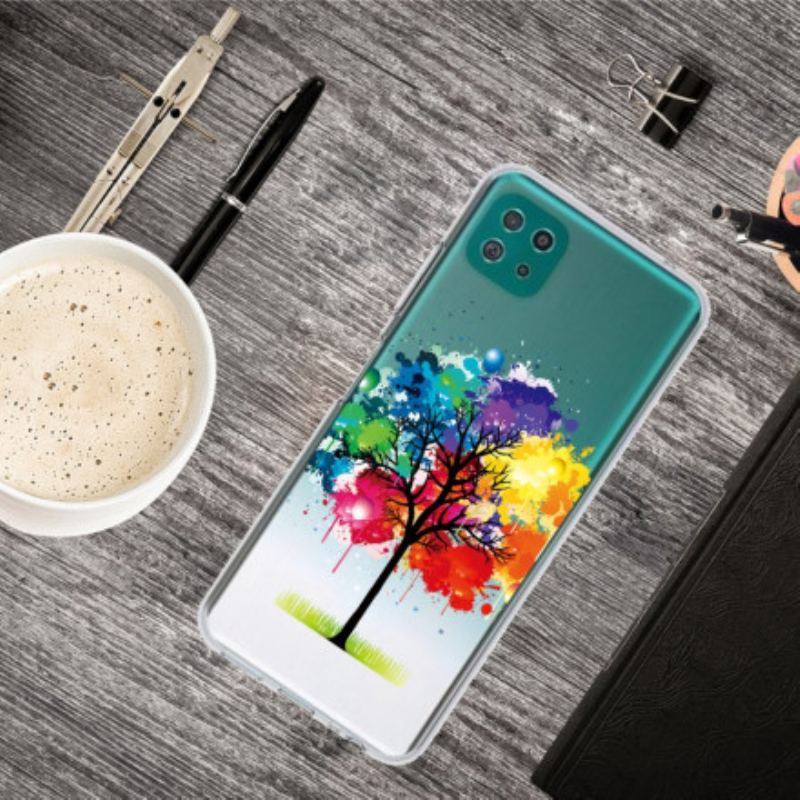 Capa Para Samsung Galaxy A22 5G Árvore Aquarela Perfeita