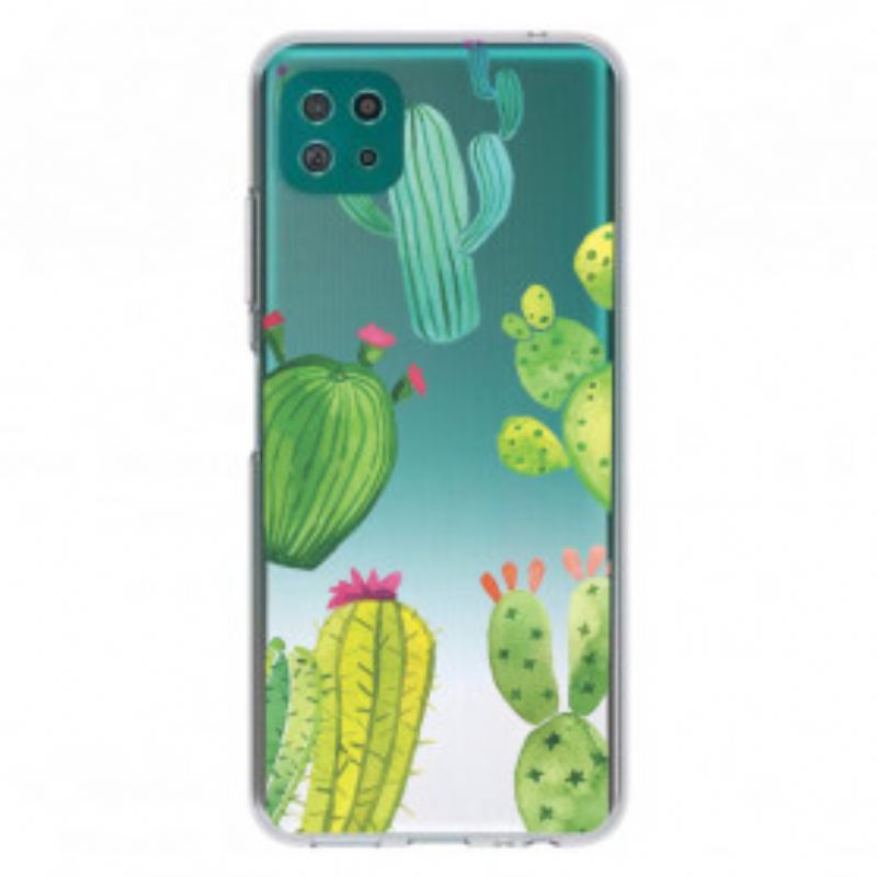 Capa Para Samsung Galaxy A22 5G Cactos Aquarela