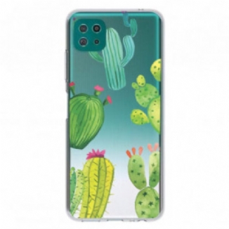 Capa Para Samsung Galaxy A22 5G Cactos Aquarela