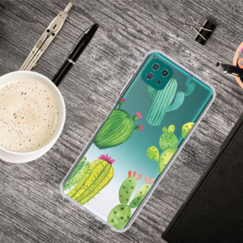 Capa Para Samsung Galaxy A22 5G Cactos Aquarela