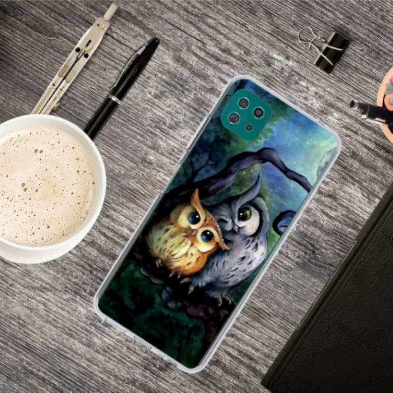 Capa Para Samsung Galaxy A22 5G Corujas Pintando