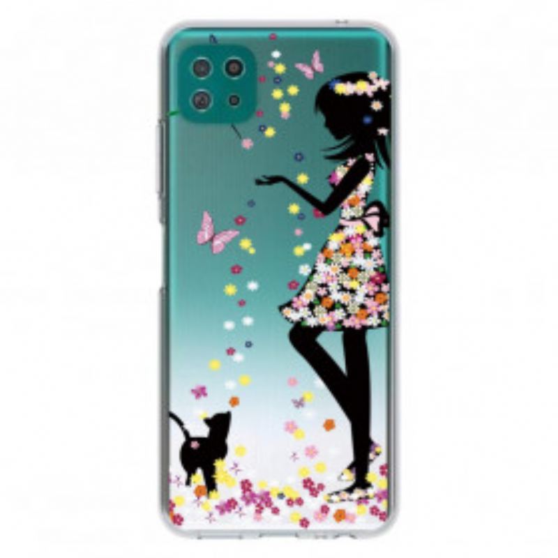 Capa Para Samsung Galaxy A22 5G Linda Cabeça De Flor