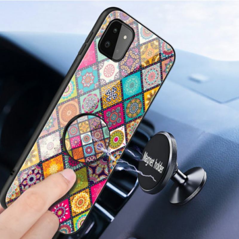 Capa Para Samsung Galaxy A22 5G Suporte Magnético Patchwork