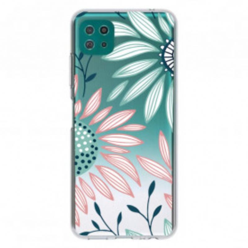 Capa Para Samsung Galaxy A22 5G Uma Flor Transparente